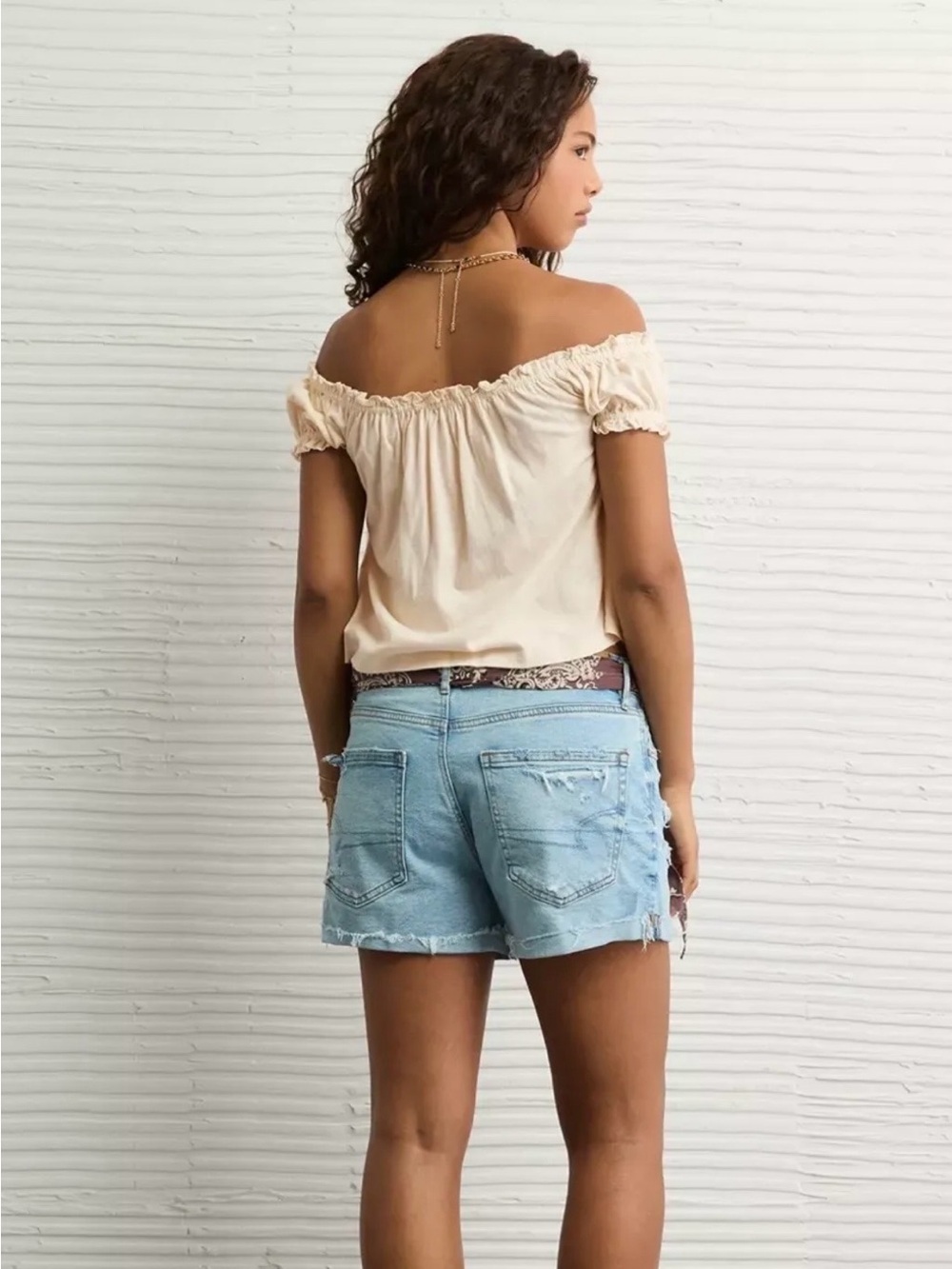 American Eagle Off-Shoulder Cream Top - Picture 2 of 6